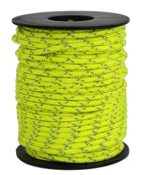 Reflektierendes Seil / Reflektseil Ø 3mm gelb reflektierend 20 Meter (re510-20)