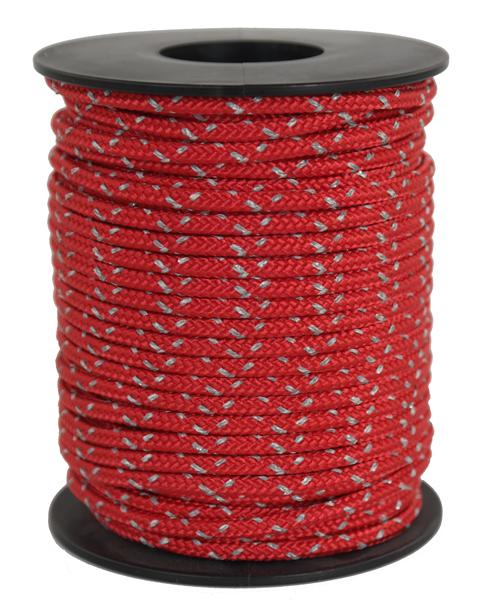 Reflektierendes Seil / Reflektseil Ø 3mm rot reflektierend 20 Meter (re500-20)