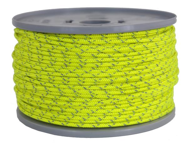 Reflektierendes Seil / Reflektseil Ø 3mm gelb reflektierend 100 Meter (re510-100)