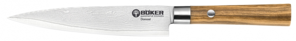 Böker Damast Olive Allzweckmesser 15cm Klinge (d130434)