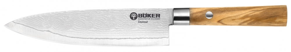 Böker Damast Olive kleines Kochmesser 15,7cm Klinge (d130439)