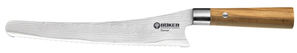 Böker Damast Olive Brotmesser 23,5cm Klinge (d130433)
