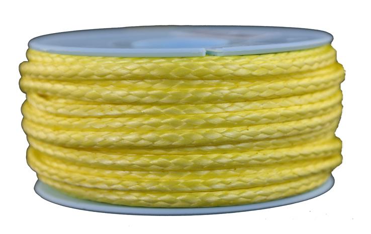 Dyneema Flechtleine / Seil / Dyneemaseil / Dyneema-Rope gelb - Ø 3mm - 15 Meter (dy320-15)