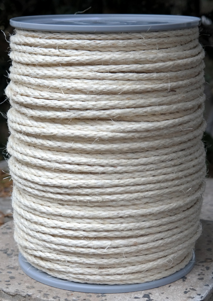 Sisal Tauwerk - Sisalseil Durchmesser 6mm - 200 Meter auf Scheibenspule (s006-200)