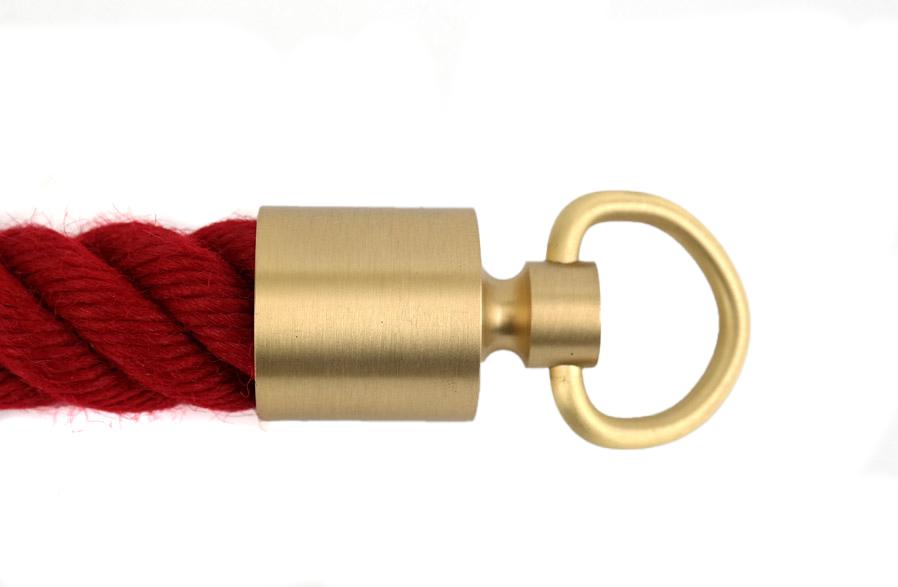 Seilendhalter/Seilkappe für 25mm Seil mit Ring Messing matt (a450-25)