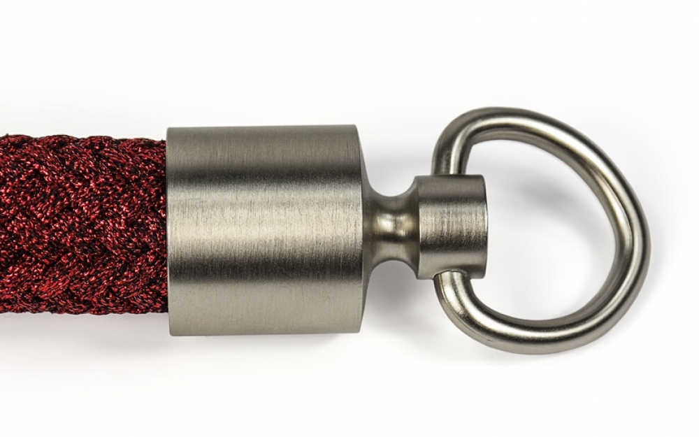 Seilendhalter/Seilkappe für 25mm Seil mit Ring Nickel matt (a435-25)