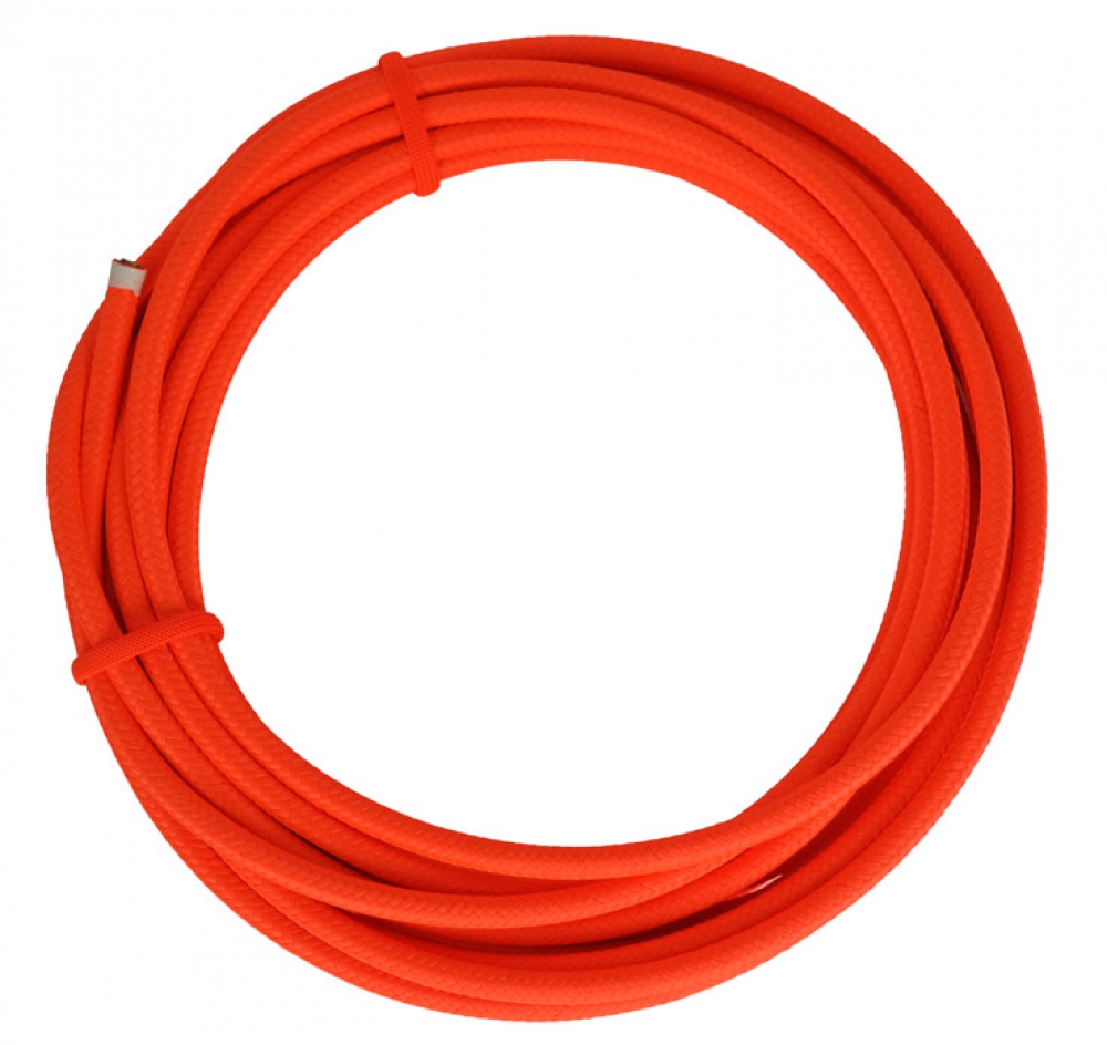 Stromkabel 3x1,5 mm² - Silikonkabel umflochten Fb. neon-orange - Länge 10 Meter (G16-100k)