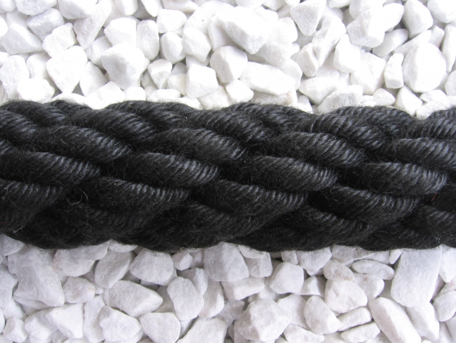 Handlaufseil/Absperrseil Ø 28-30mm Farbe schwarz aus 100% Polyacryl (a500)