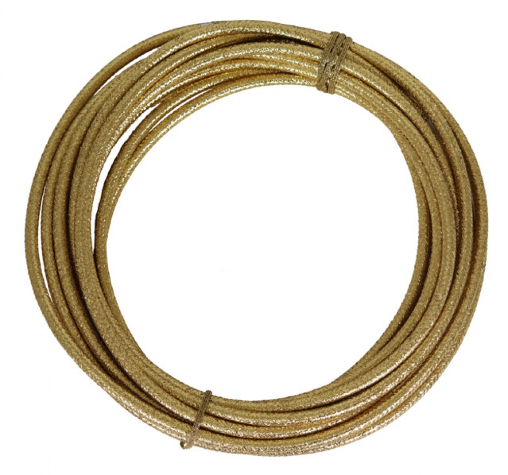 Stromkabel 3x1,5 mm² - Silikonkabel umflochten Fb. gold-glänzend - Länge 10 Meter (G16-300k)