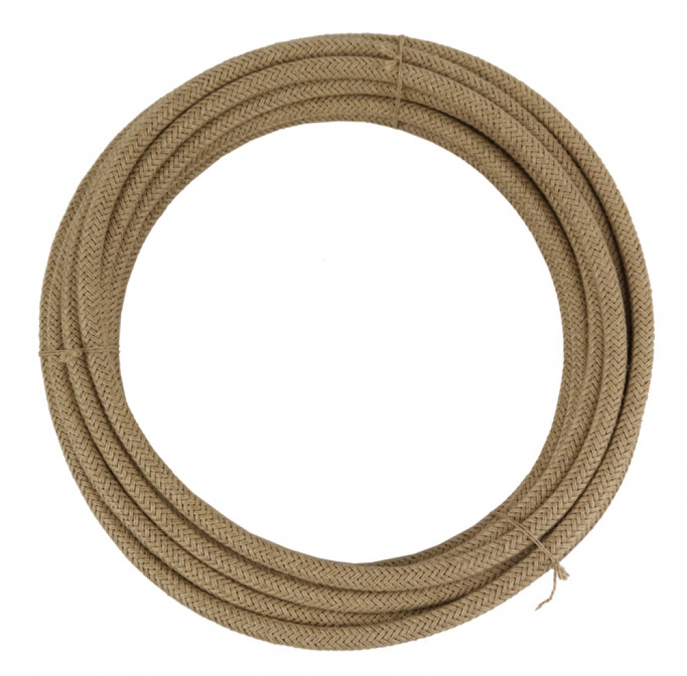 Stromkabel 3x1,5 mm² - Silikonkabel umflochten mit Naturhanf - Länge 10 Meter (G16-400k)