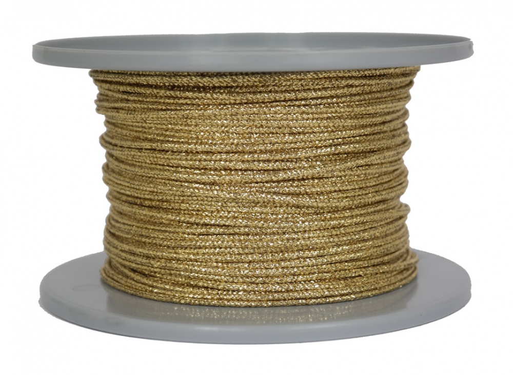 Dekoschnur-Seil-Kordel-Goldkordel - 100 Meter - Ø ca.2mm - Fb. gold glitzernd-glänzend (GL-2-100G)