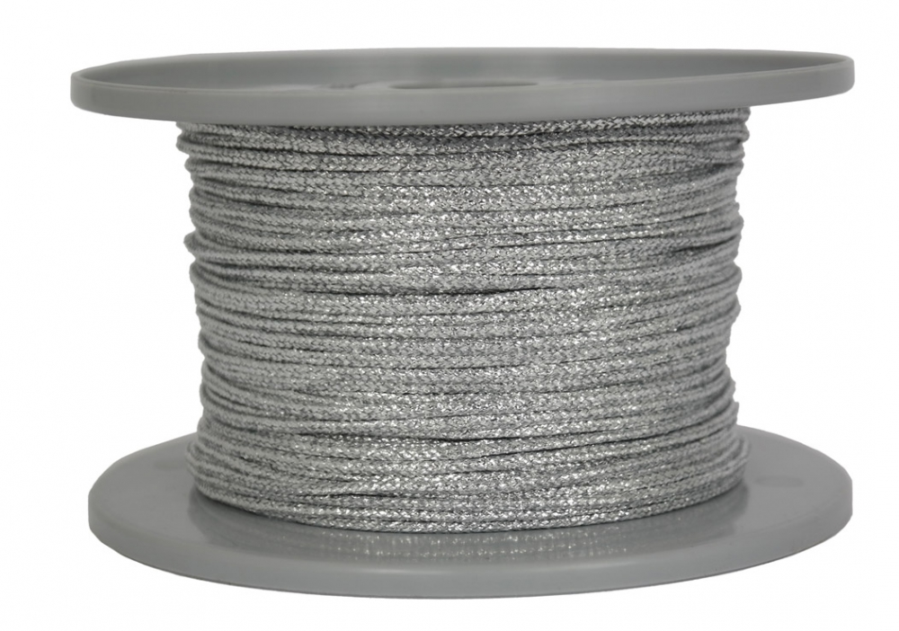 Dekoschnur-Seil-Silberkordel - 100 Meter - Ø ca.2mm - Fb. silber glitzernd-glänzend (GL-2-100SI)