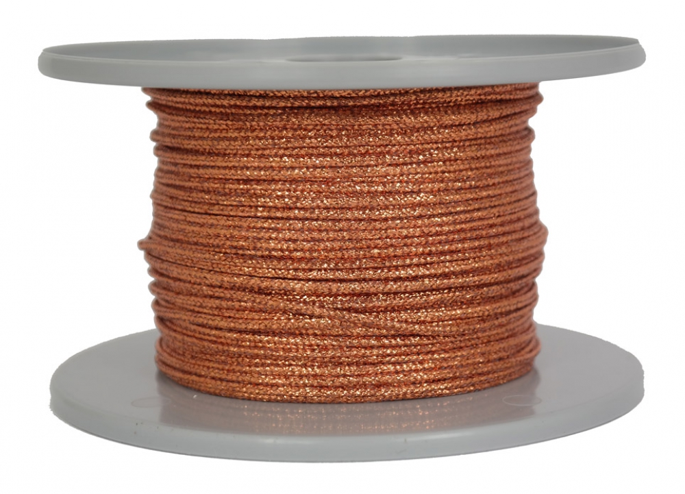 Dekoschnur-Seil-kupferkordel - 100 Meter - Ø ca.2mm - Fb. kupfer glitzernd-glänzend (GL-2-100K)