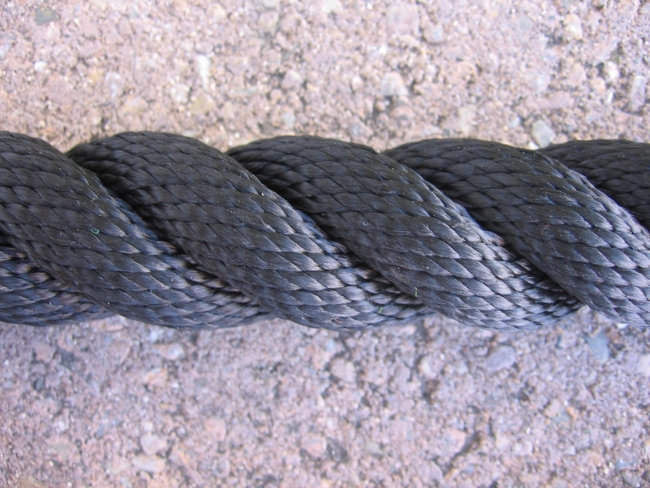 Handlaufseil/Absperrseil Ø 28-30mm Farbe schwarz aus 100% Polypropylen (a800)