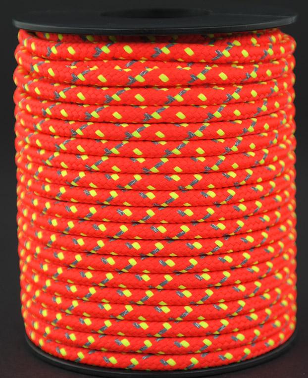 Flechtleine / Absperrseil / Zeltleine reflektierend Ø3.5mm Fb.rot/gelb 15 Meter (re3.5-rg15)