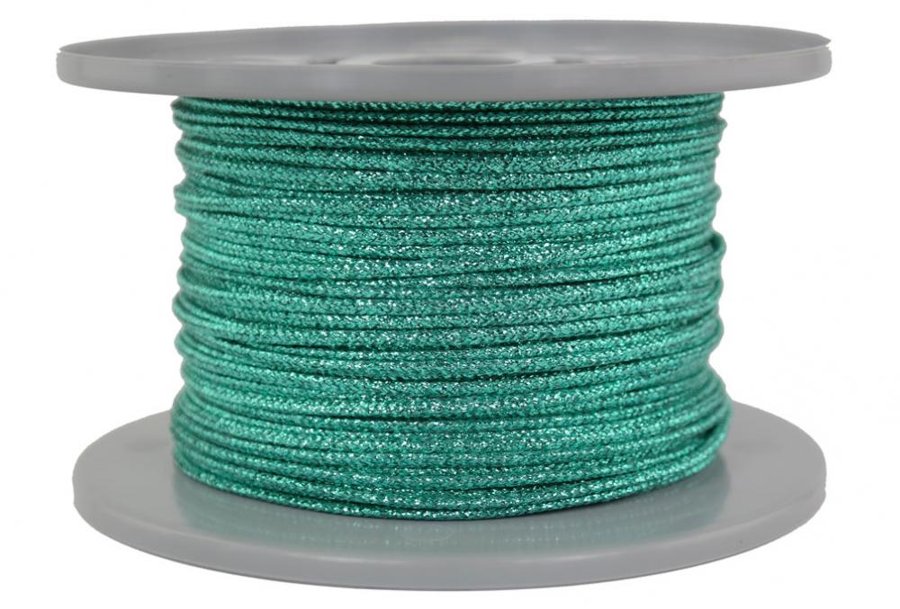 Dekoschnur-Seil-Kordel - 100 Meter - Ø ca.2mm - Fb. grün glitzernd-glänzend (GL-2-100GR)