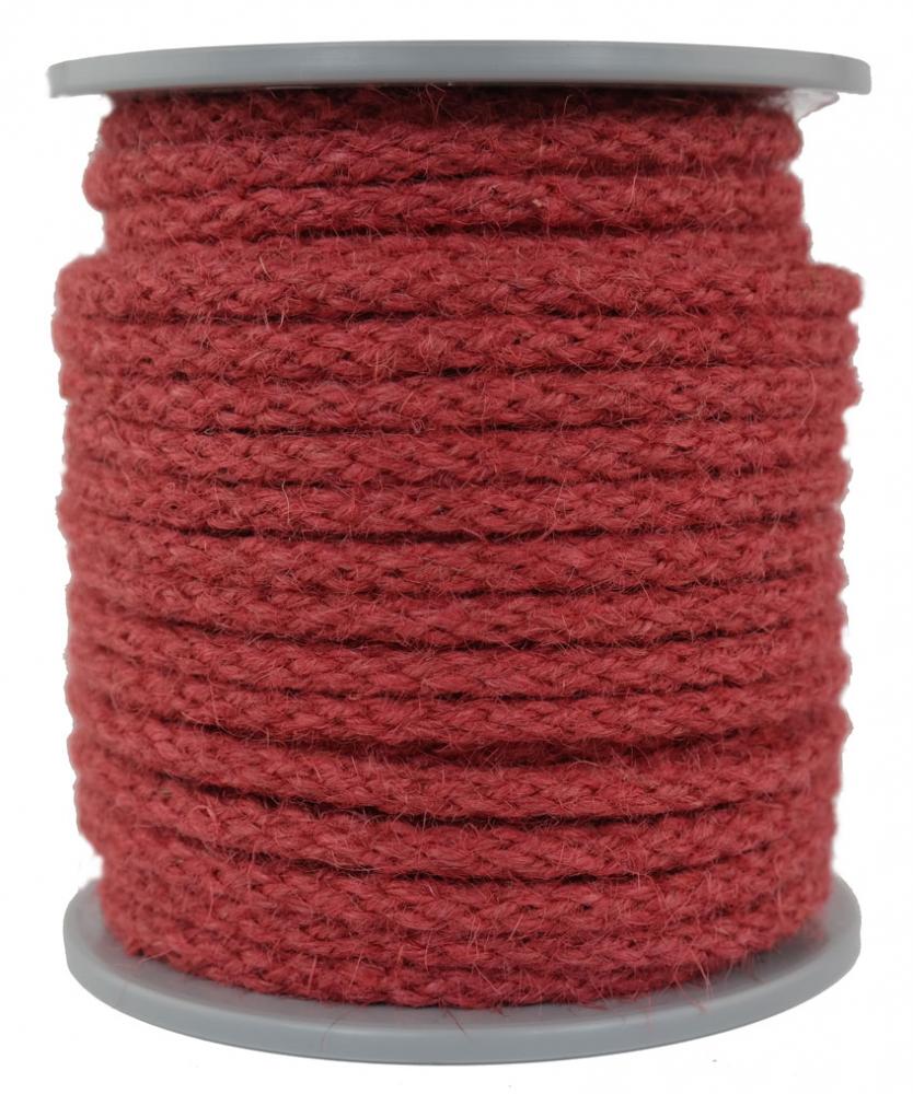 Juteseil / Seil aus Jute Ø ca.7mm - Länge: 30 Meter Farbe rot (ju7-30R)