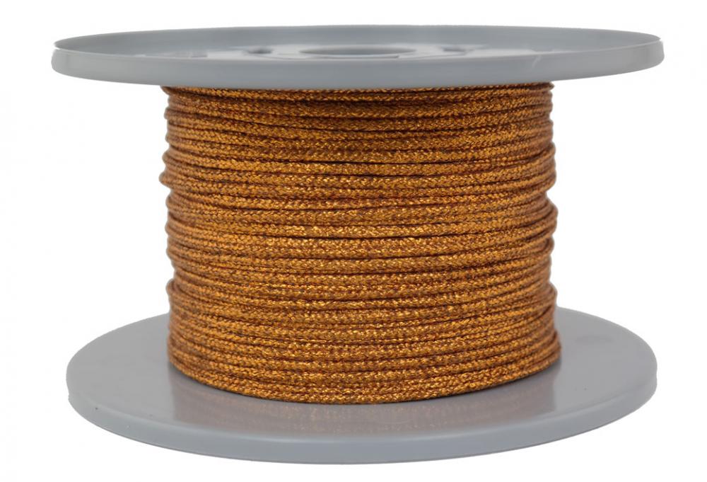 Dekoschnur-Seil-Kordel - 100 Meter - Ø ca.2mm - Fb. orange glitzernd-glänzend (GL-2-100O)