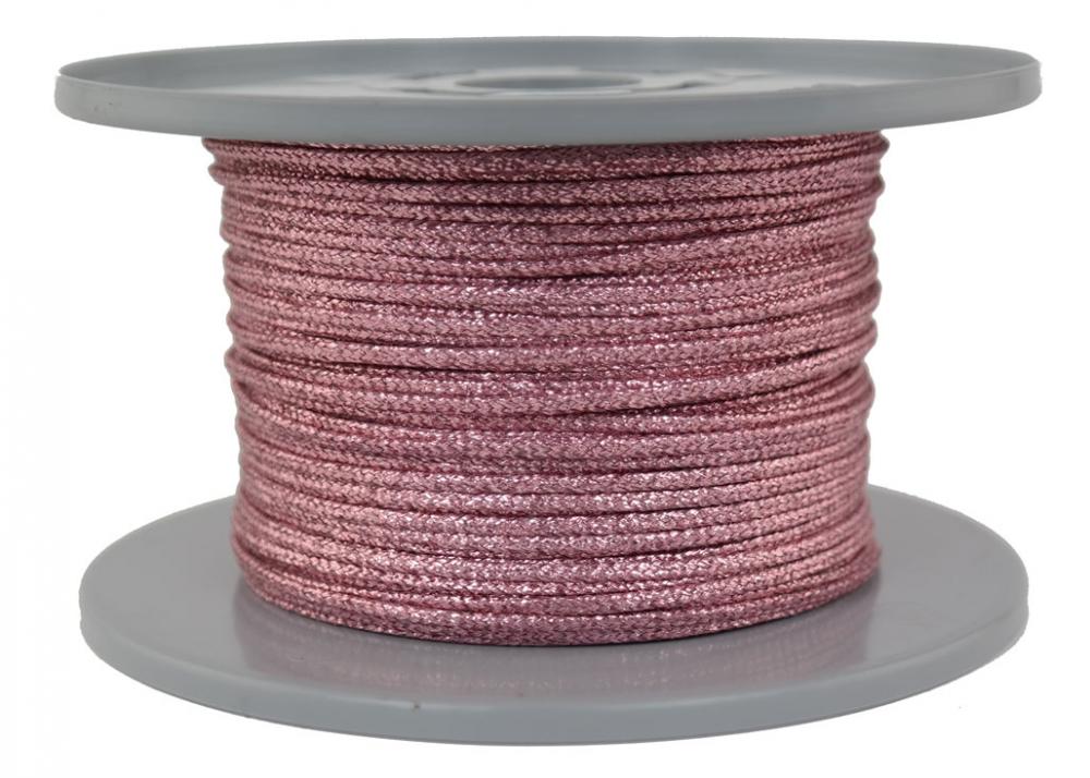 Dekoschnur-Seil-Kordel - 100 Meter - Ø ca.2mm - Fb. rosa glitzernd-glänzend (GL-2-100RO)