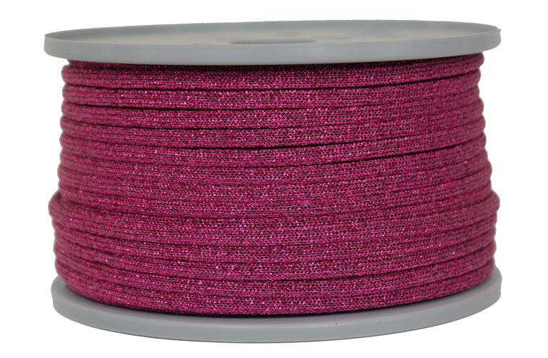 Kordel / Schnur Ø 3,5mm Fb. fuchsia / glitzernd - 50 Meter (GLi-FU-50)
