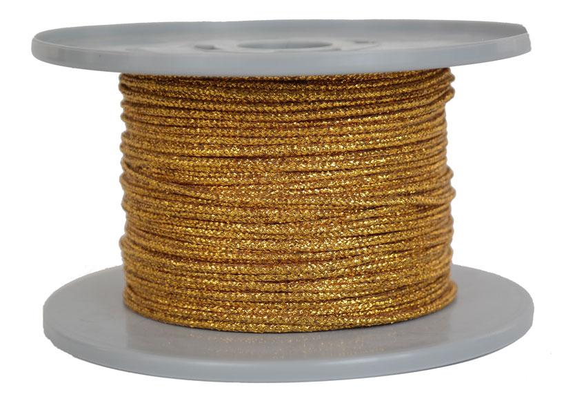 Dekoschnur-Seil-Kordel - 100 Meter - Ø ca.2mm - Fb.dunkelgold glitzernd-glänzend (GL-2-100DG)