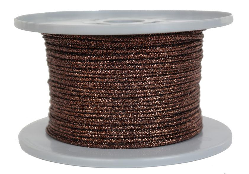 Dekoschnur-Seil-Kordel - 100 Meter - Ø ca.2mm - bronze/schwarz glitzernd-glänz. (GL-2-100BS)