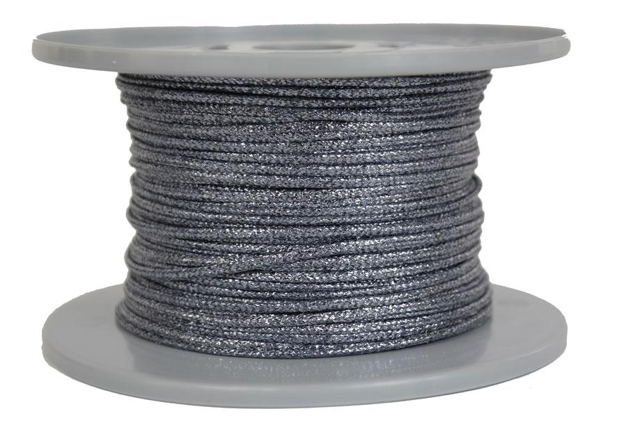 Dekoschnur-Seil-Kordel - 100 Meter - Ø ca.2mm - Fb. platin glitzernd-glänzend (GL-2-100P)