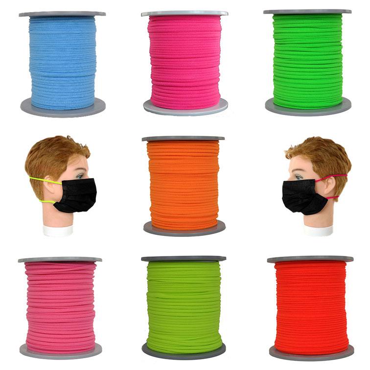 Gummikordel Elastikkordel Gummizug Elastikschnur Ø 3mm - 7x100 Meter - Alle 7 Neonfarben (GU-7x-100)