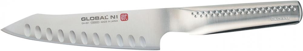 Global NI Messer GN-001 Kochmesser mit Kullenschliff - 16 cm Klinge (GL-2300)