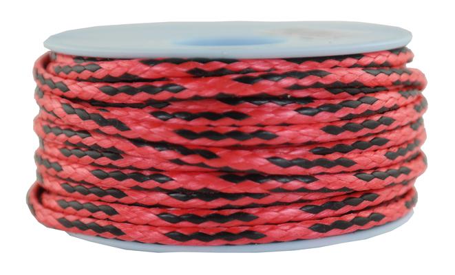 Dyneema Flechtleine / Seil / Dyneemaseil / Dyneema-Rope rot/schwarz - Ø 3mm - 15 Meter (dy360-15)