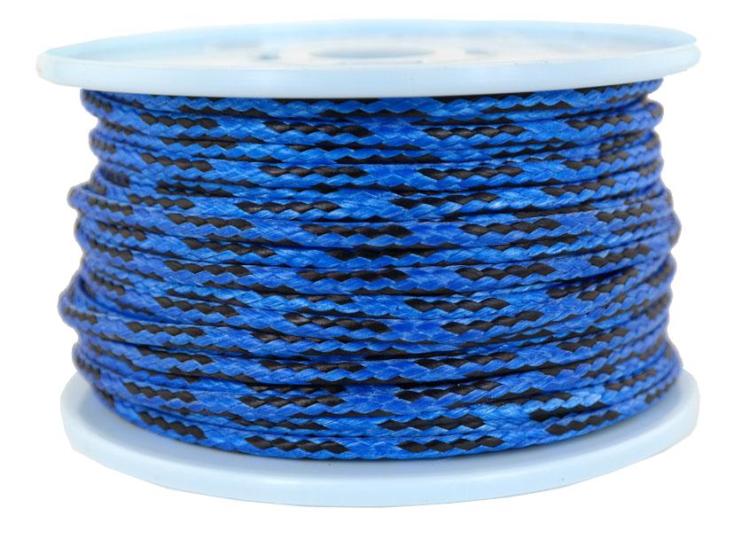 Dyneema Flechtleine / Seil / Dyneemaseil / Dyneema-Rope blau/schwarz Ø 4mm - 50 Meter (dy470-50)