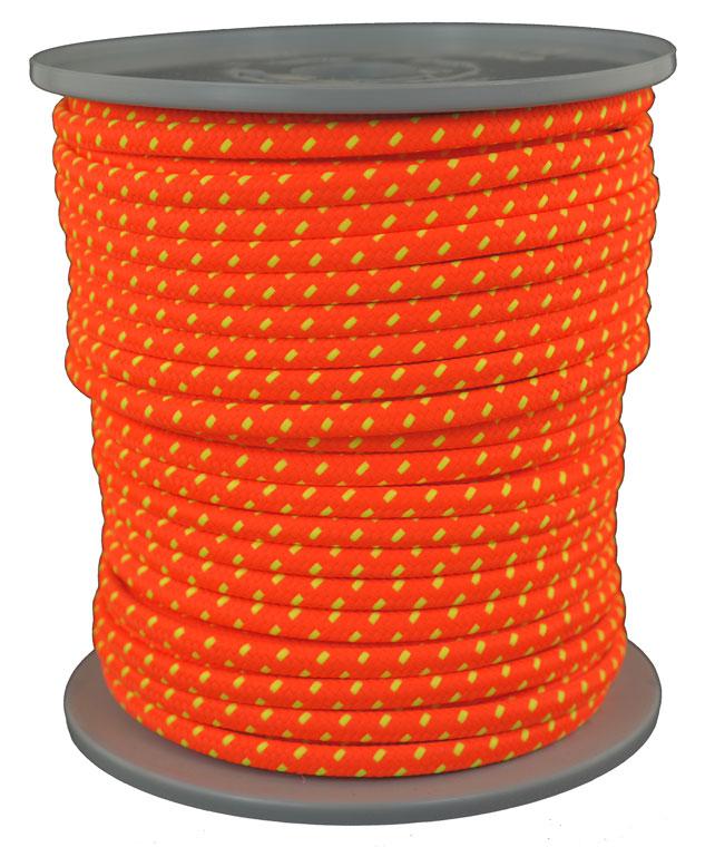 Schwarzlicht Leuchtschnur geflochten - Ø ca.6mm - Fb. orange-gelb - 50 Meter (b800-50)