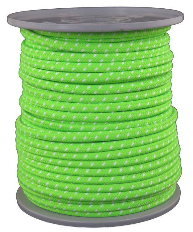 Schwarzlicht Leuchtschnur geflochten - Ø ca.6mm - Fb. grün-weiss - 50 Meter (b810-50)