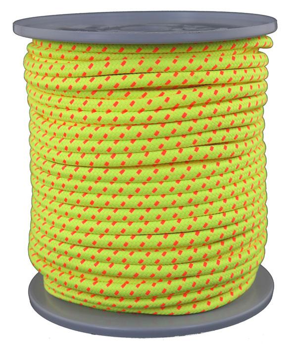 Schwarzlicht Leuchtschnur geflochten - Ø ca.6mm - Fb. gelb-orange - 50 Meter (b820-50)