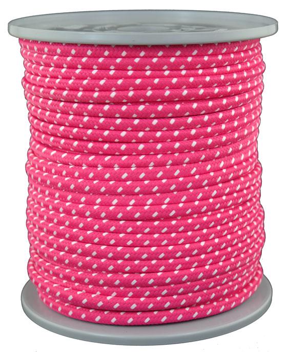 Schwarzlicht Leuchtschnur geflochten - Ø ca.6mm - Fb. pink-weiss - 50 Meter (b830-50)