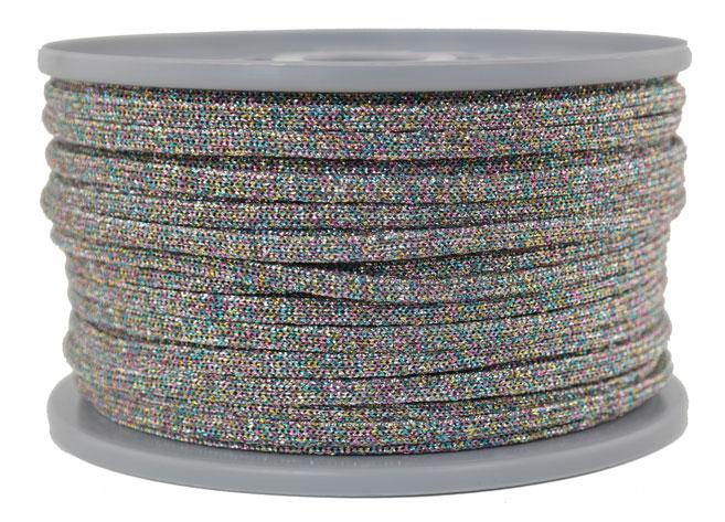 Kordel / Schnur Ø 3,5mm Fb. multicolor / glitzernd - 50 Meter (GLi-MC-50)