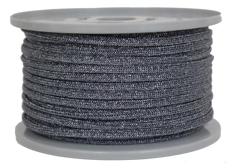 Kordel / Schnur Ø 3,5mm Fb. platin / glitzernd - 50 Meter (GLi-PL-50)