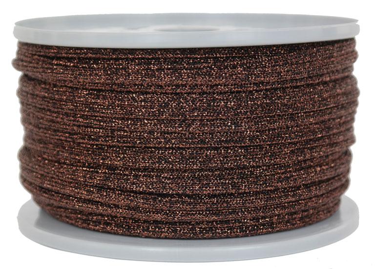 Kordel / Schnur Ø 3,5mm Fb. bronze-schwarz / glitzernd - 50 Meter (GLi-BS-50)