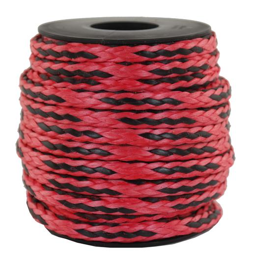 Dyneema Flechtschnur rot-schwarz Durchmesser 5mm - Länge 10 Meter (dy560)
