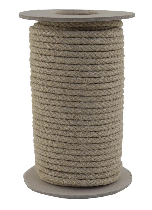 Leinenseil / Flachsseil Ø ca. 5mm - 25 Meter - 8fach geflochten (L500-25-8)