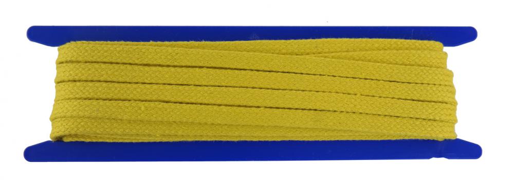Leinenseil flach geflochten - Breite 10mm - Länge 10 Meter - Farbe gelb  (L10f-G)