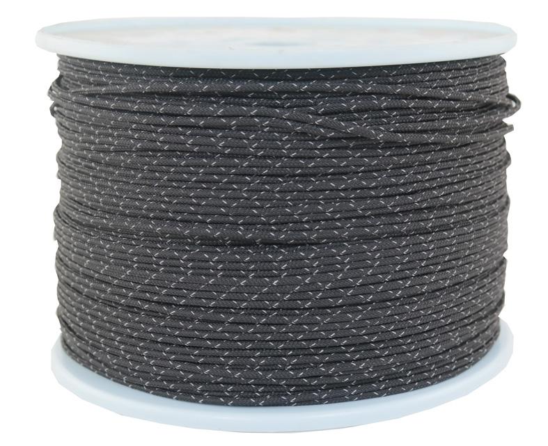 Reflektierendes Seil / Reflektseil Ø 3mm schwarz reflektierend 500 Meter (re520-500)