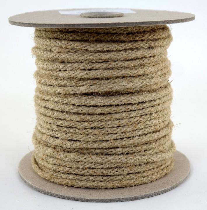 SONDERANGEBOT: Hanfseil - 100 % Naturhanf Dekoseil Ø 5mm - 46 Meter - 8fach geflochten (H-46-8)