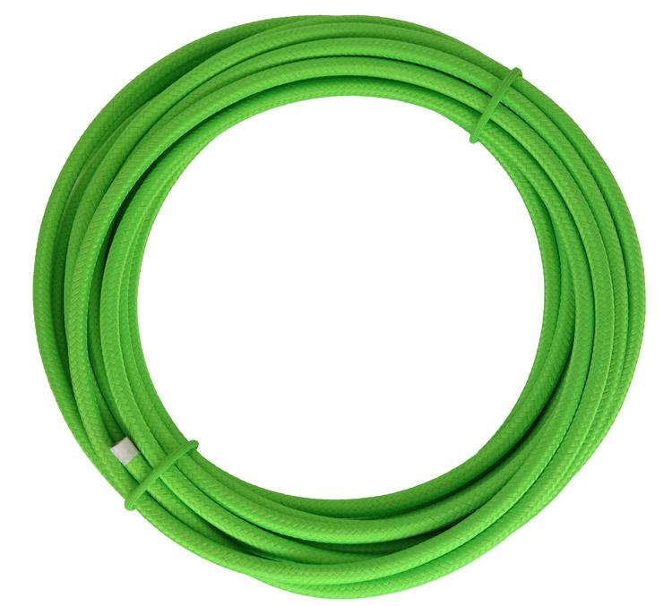SONDERANGEBOT: 8,5 Meter Stromkabel 3x1,5 mm² - umflochten mit Polyester Fb. grün (G16GR-8.5)