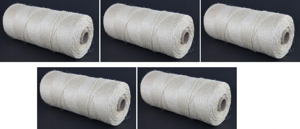SONDERANGEBOT: Sisalseil 5 Stück 1.6 Kg Spule Stärke 1000/2 - Ø ca.1.5 mm - auf Papphülse (s285-5)