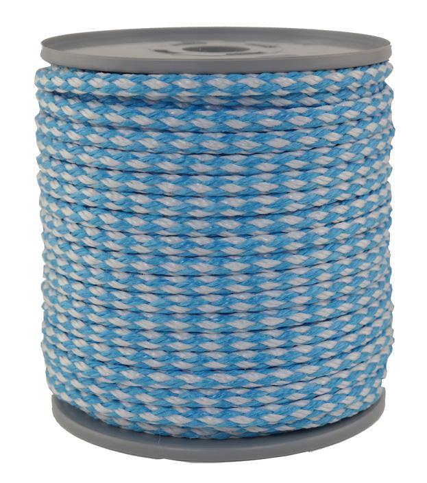 Allzweckleine aus Polypropylen Ø 6mm - Länge 40 meter Fb. weiß/blau (pp6-50WB) 