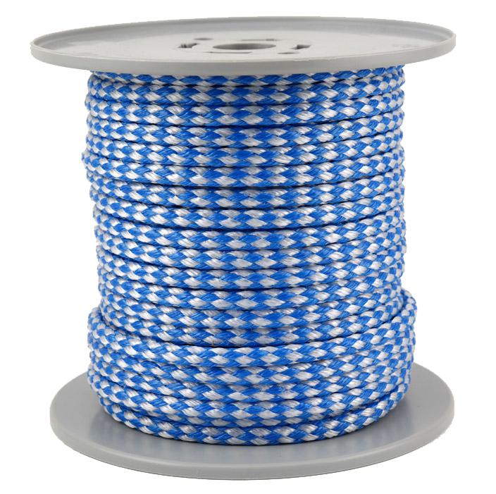 Allzweckleine aus Polypropylen Ø 8mm - Länge 50 meter Fb. weiß/blau (pp8-50WB) 