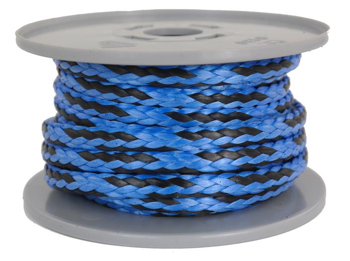 SONDERANGEBOT: Dyneema-Seil Fb. blau/schwarz Ø 6mm - Länge 8 Meter - 4.300 daN (dy670-8) 