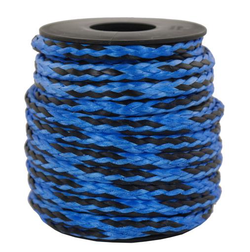 SONDERANGEBOT: Dyneema-Seil Fb. blau/schwarz Ø 5mm - Länge 5 Meter - 2.600 daN (dy570-5)