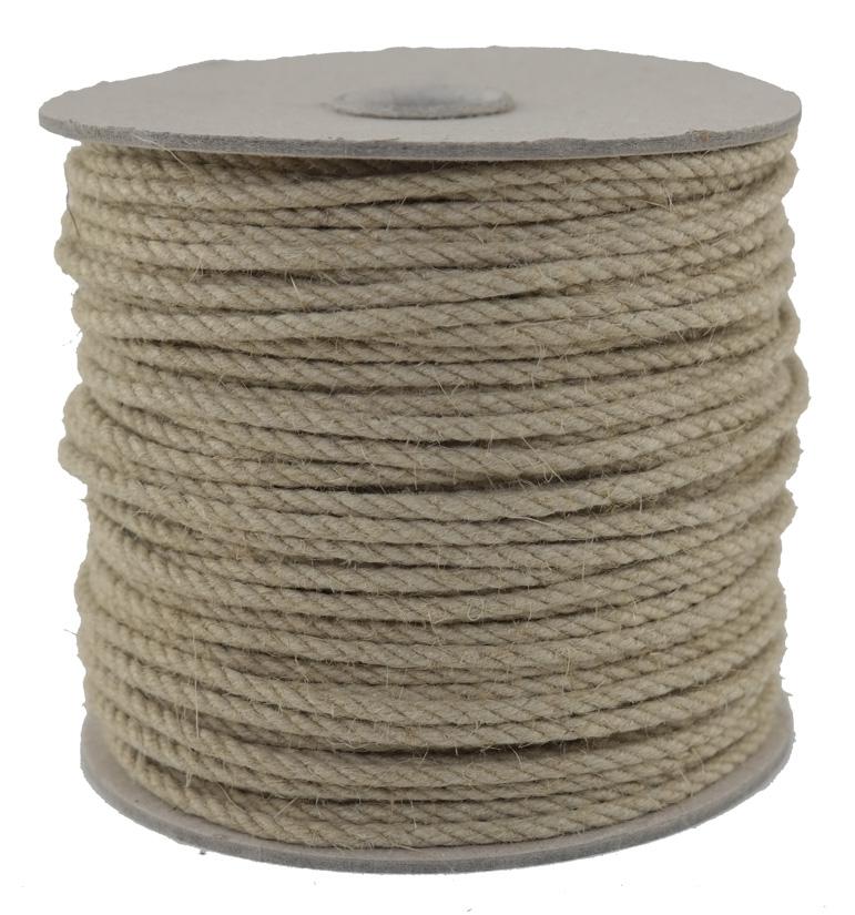Hanfseil-Hemp Rope Durchmesser 4mm - 100 Meter (h400-100)